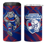 Western Bulldogs Australian Football 4 in 1 Can Cooler Tumbler Aggressive Bulldog Mascot - Bold Team Colors