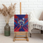 Western Bulldogs Australian Football Canvas Wall Art Aggressive Bulldog Mascot - Bold Team Colors