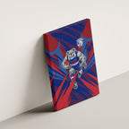 Western Bulldogs Australian Football Canvas Wall Art Aggressive Bulldog Mascot - Bold Team Colors