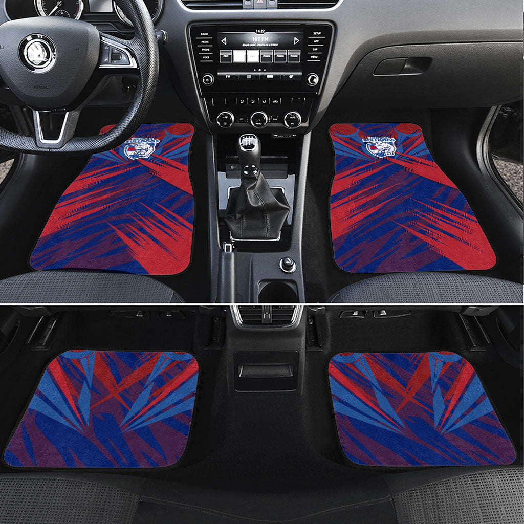 Western Bulldogs Australian Football Car Mats Aggressive Bulldog Mascot - Bold Team Colors