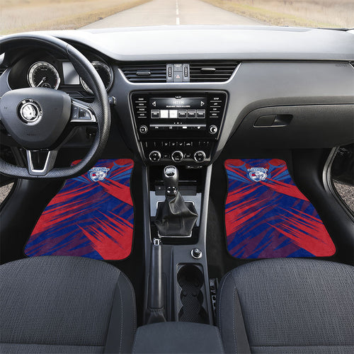 Western Bulldogs Australian Football Car Mats Aggressive Bulldog Mascot - Bold Team Colors