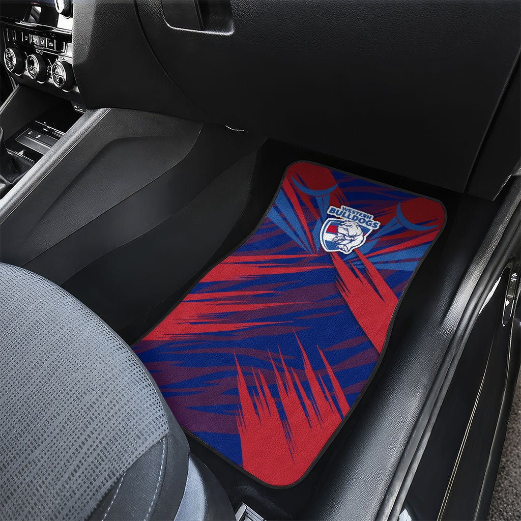 Western Bulldogs Australian Football Car Mats Aggressive Bulldog Mascot - Bold Team Colors
