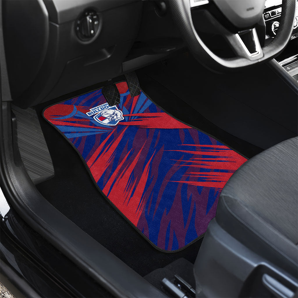 Western Bulldogs Australian Football Car Mats Aggressive Bulldog Mascot - Bold Team Colors