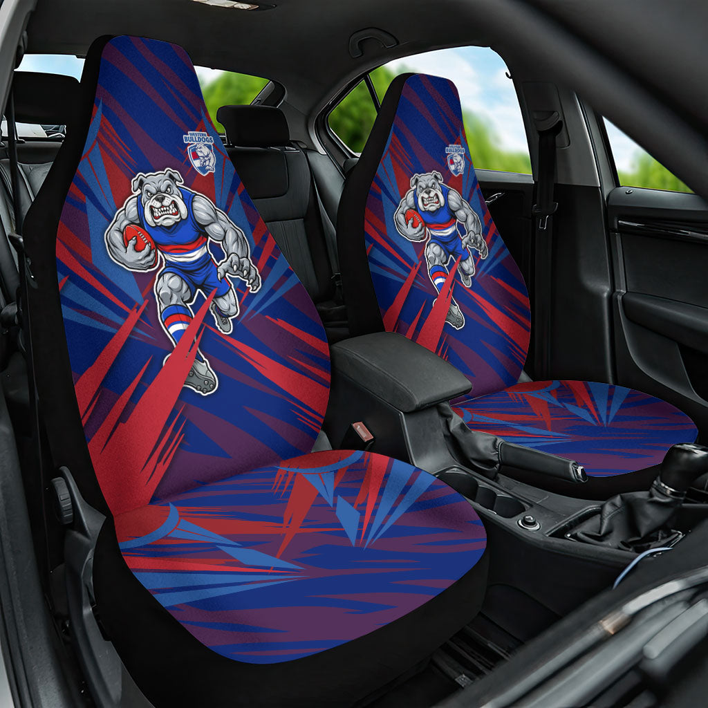 Western Bulldogs Australian Football Car Seat Cover Aggressive Bulldog Mascot - Bold Team Colors