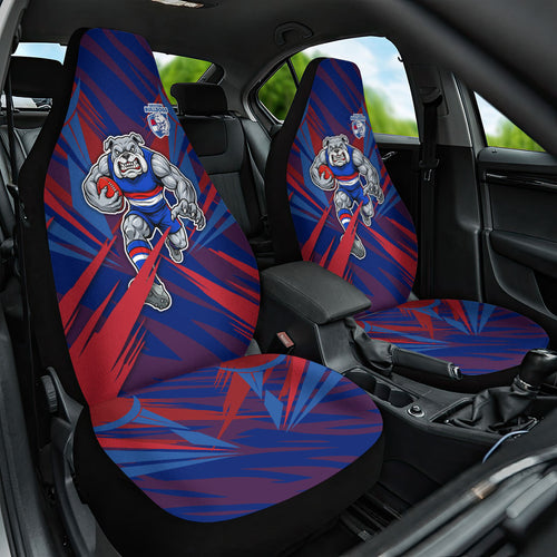 Western Bulldogs Australian Football Car Seat Cover Aggressive Bulldog Mascot - Bold Team Colors