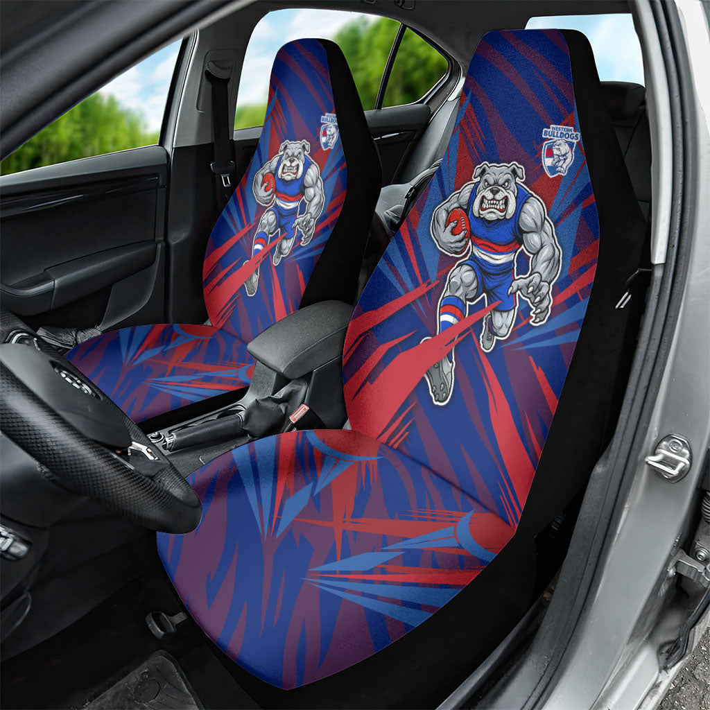Western Bulldogs Australian Football Car Seat Cover Aggressive Bulldog Mascot - Bold Team Colors