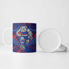 Western Bulldogs Australian Football Ceramic Mug Aggressive Bulldog Mascot - Bold Team Colors