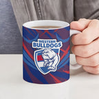 Western Bulldogs Australian Football Ceramic Mug Aggressive Bulldog Mascot - Bold Team Colors