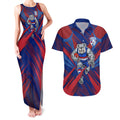 Western Bulldogs Australian Football Couples Matching Tank Maxi Dress and Hawaiian Shirt Aggressive Bulldog Mascot - Bold Team Colors
