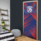 Western Bulldogs Australian Football Door Cover Aggressive Bulldog Mascot - Bold Team Colors