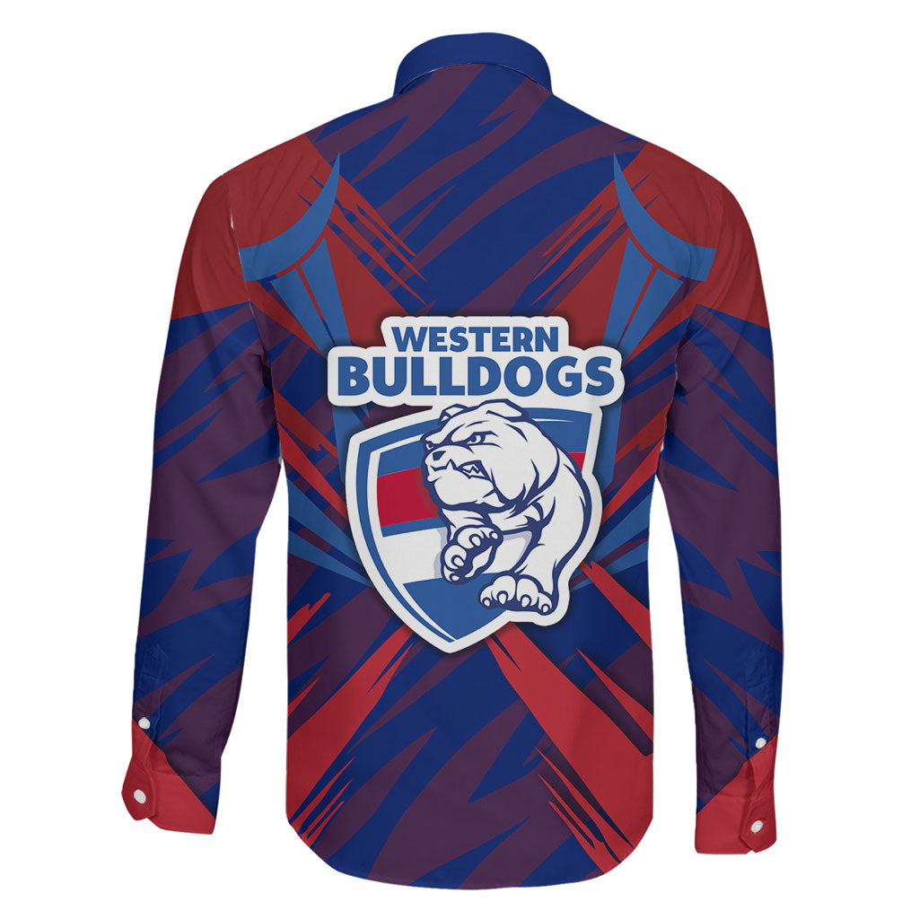 Western Bulldogs Australian Football Family Matching Long Sleeve Bodycon Dress and Hawaiian Shirt Aggressive Bulldog Mascot - Bold Team Colors