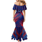 Western Bulldogs Australian Football Family Matching Mermaid Dress and Hawaiian Shirt Aggressive Bulldog Mascot - Bold Team Colors
