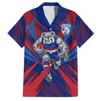 Western Bulldogs Australian Football Family Matching Short Sleeve Bodycon Dress and Hawaiian Shirt Aggressive Bulldog Mascot - Bold Team Colors