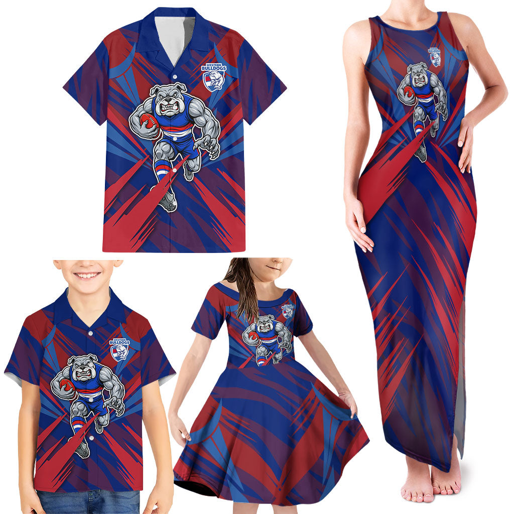 Western Bulldogs Australian Football Family Matching Tank Maxi Dress and Hawaiian Shirt Aggressive Bulldog Mascot - Bold Team Colors