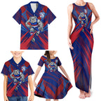 Western Bulldogs Australian Football Family Matching Tank Maxi Dress and Hawaiian Shirt Aggressive Bulldog Mascot - Bold Team Colors