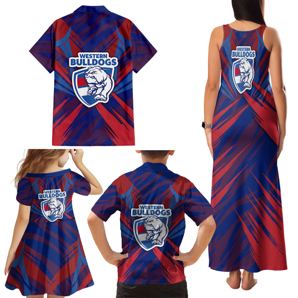 Western Bulldogs Australian Football Family Matching Tank Maxi Dress and Hawaiian Shirt Aggressive Bulldog Mascot - Bold Team Colors