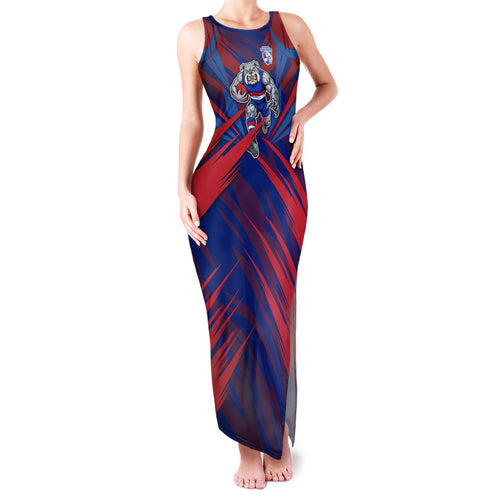 Western Bulldogs Australian Football Family Matching Tank Maxi Dress and Hawaiian Shirt Aggressive Bulldog Mascot - Bold Team Colors