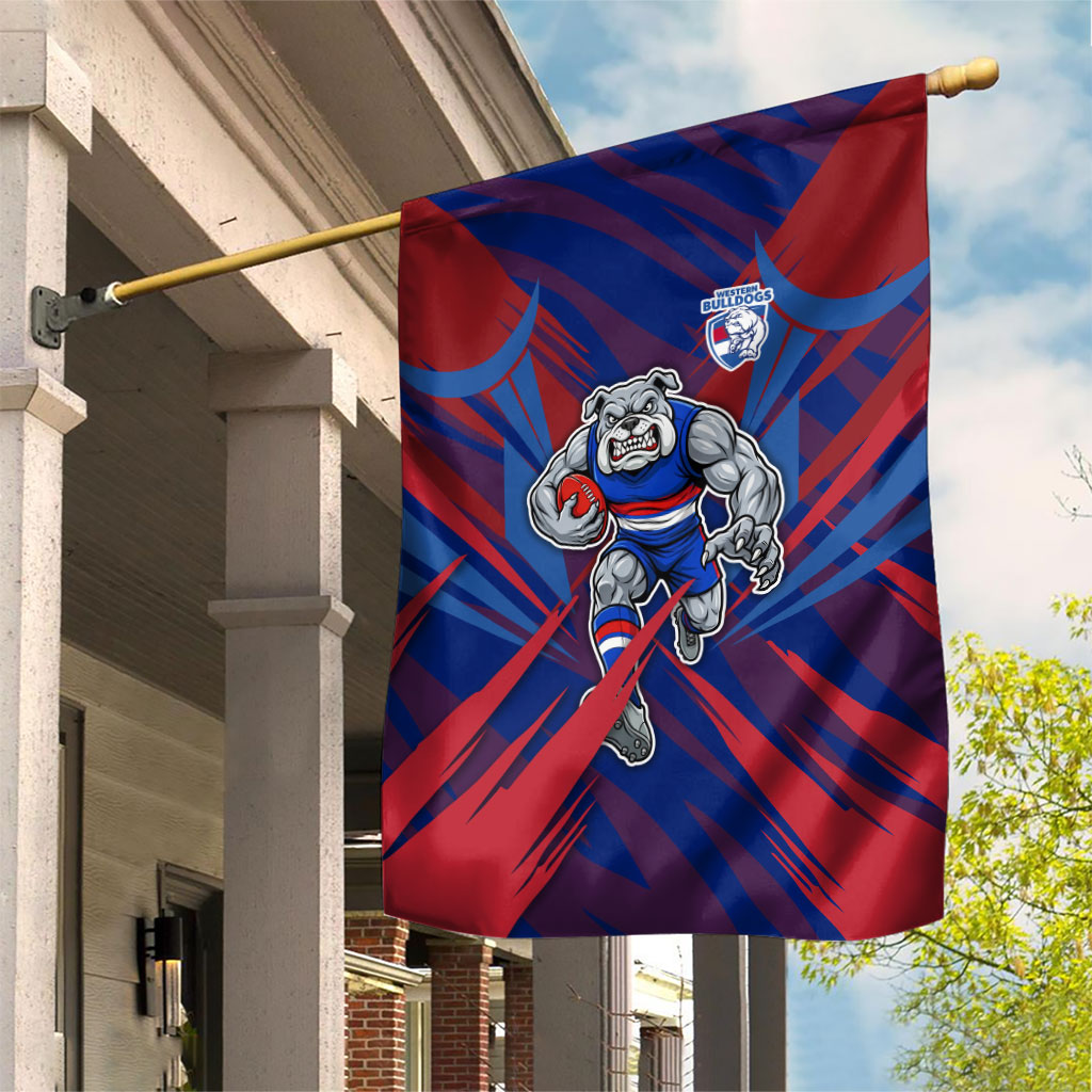 Western Bulldogs Australian Football Garden Flag Aggressive Bulldog Mascot - Bold Team Colors