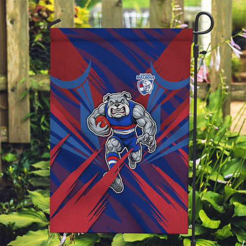 Western Bulldogs Australian Football Garden Flag Aggressive Bulldog Mascot - Bold Team Colors