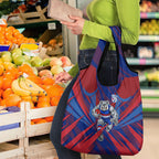 Western Bulldogs Australian Football Grocery Bag Aggressive Bulldog Mascot - Bold Team Colors