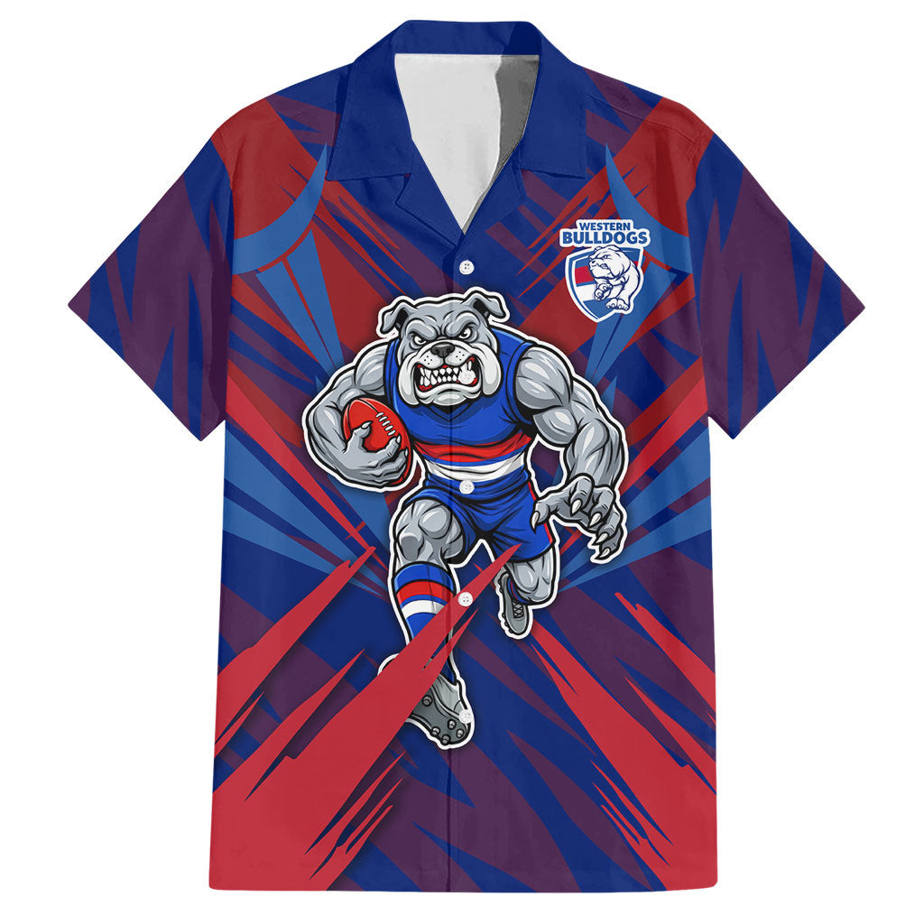 Western Bulldogs Australian Football Hawaiian Shirt Aggressive Bulldog Mascot - Bold Team Colors