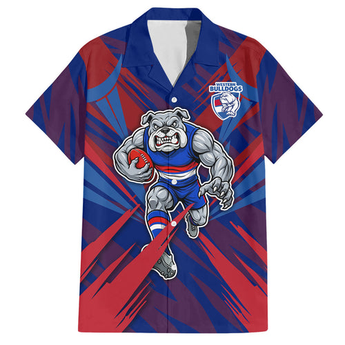 Western Bulldogs Australian Football Hawaiian Shirt Aggressive Bulldog Mascot - Bold Team Colors