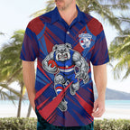 Western Bulldogs Australian Football Hawaiian Shirt Aggressive Bulldog Mascot - Bold Team Colors