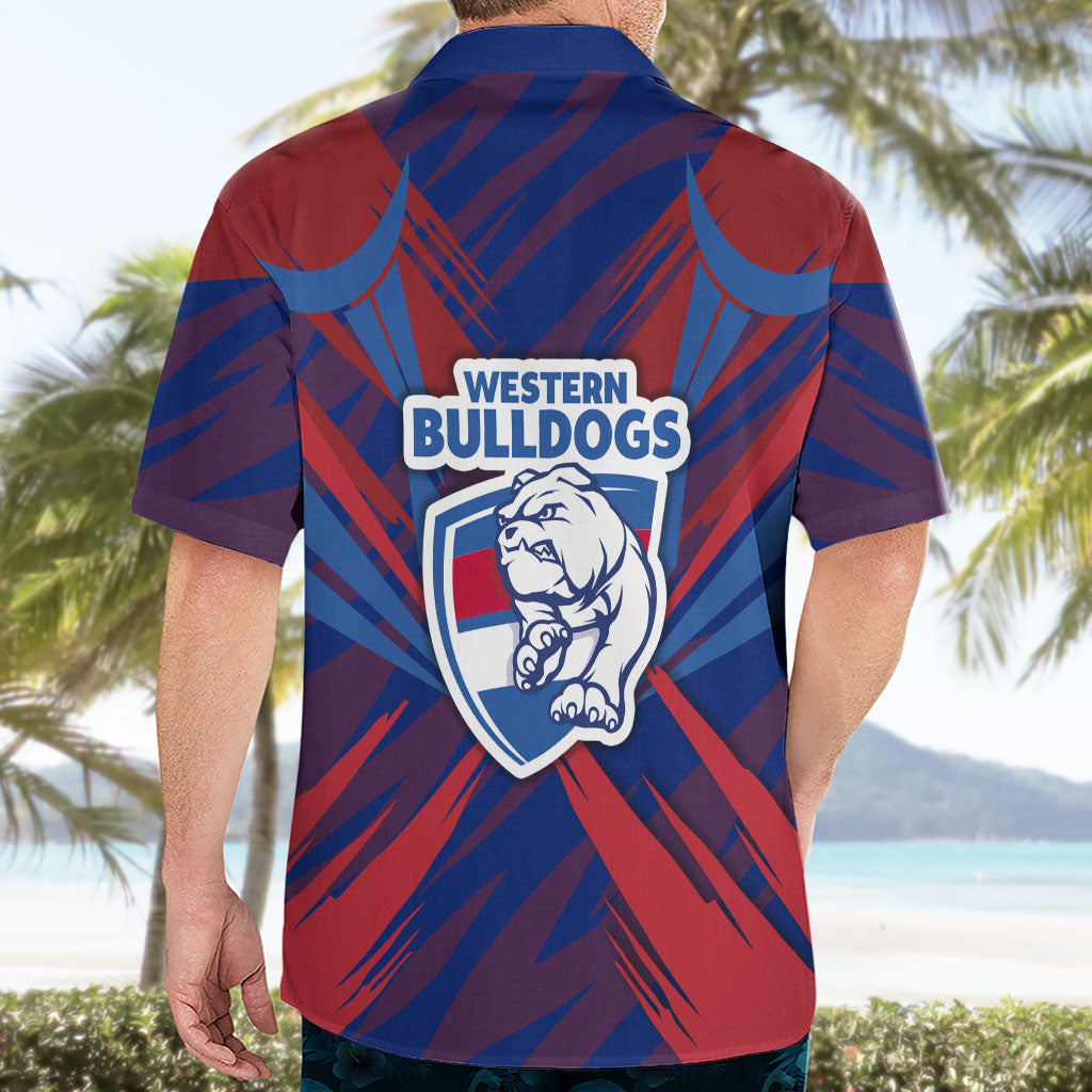 Western Bulldogs Australian Football Hawaiian Shirt Aggressive Bulldog Mascot - Bold Team Colors