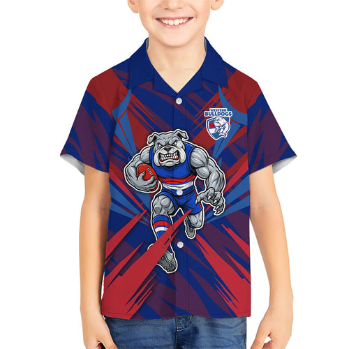 Western Bulldogs Australian Football Hawaiian Shirt Aggressive Bulldog Mascot - Bold Team Colors