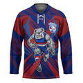 Western Bulldogs Australian Football Hockey Jersey Aggressive Bulldog Mascot - Bold Team Colors
