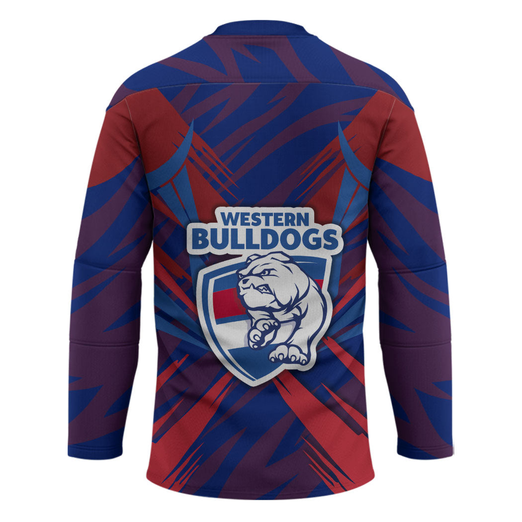 Western Bulldogs Australian Football Hockey Jersey Aggressive Bulldog Mascot - Bold Team Colors