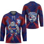 Western Bulldogs Australian Football Hockey Jersey Aggressive Bulldog Mascot - Bold Team Colors