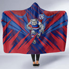 Western Bulldogs Australian Football Hooded Blanket Aggressive Bulldog Mascot - Bold Team Colors