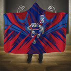 Western Bulldogs Australian Football Hooded Blanket Aggressive Bulldog Mascot - Bold Team Colors