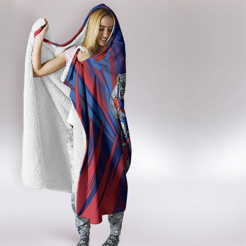 Western Bulldogs Australian Football Hooded Blanket Aggressive Bulldog Mascot - Bold Team Colors