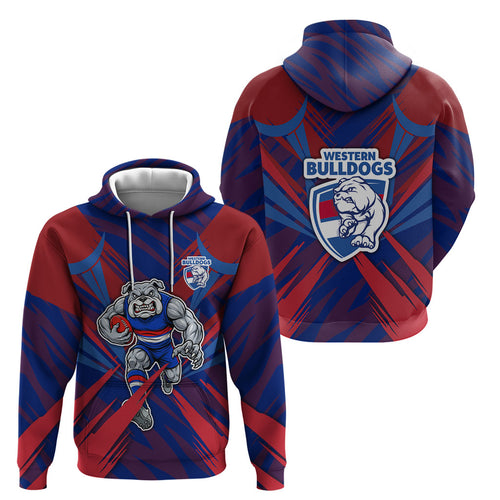 Western Bulldogs Australian Football Hoodie Aggressive Bulldog Mascot - Bold Team Colors
