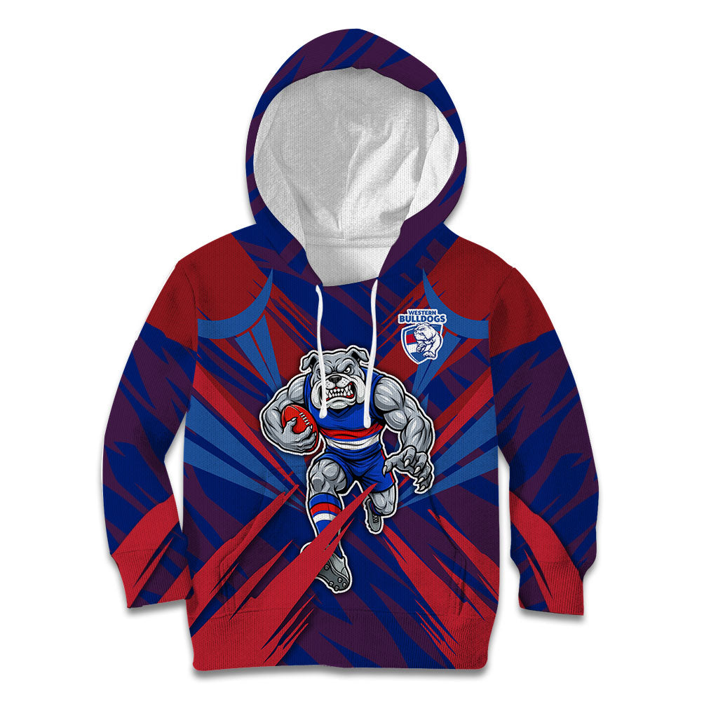 Western Bulldogs Australian Football Kid Hoodie Aggressive Bulldog Mascot - Bold Team Colors