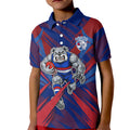 Western Bulldogs Australian Football Kid Polo Shirt Aggressive Bulldog Mascot - Bold Team Colors