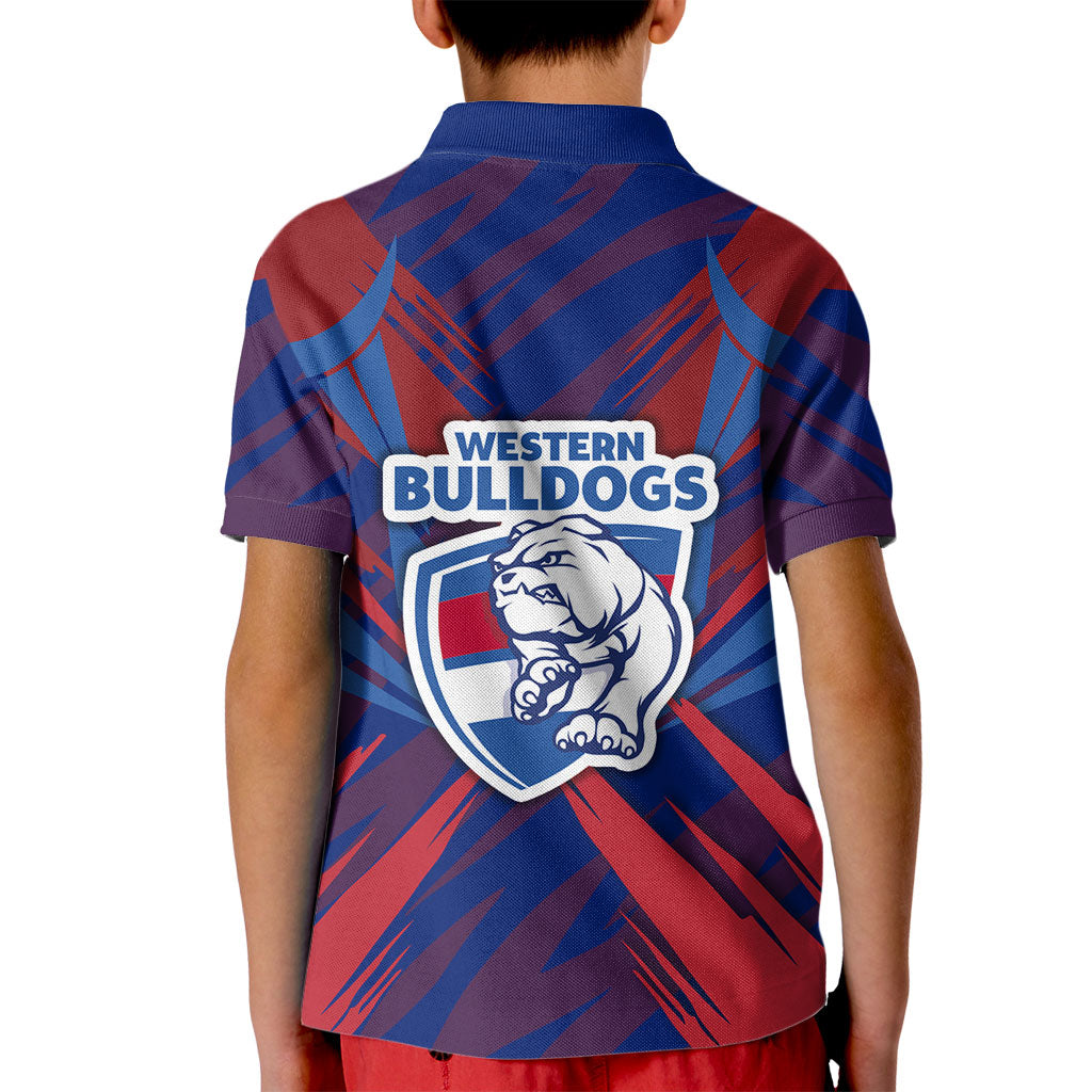 Western Bulldogs Australian Football Kid Polo Shirt Aggressive Bulldog Mascot - Bold Team Colors