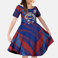 Western Bulldogs Australian Football Kid Short Sleeve Dress Aggressive Bulldog Mascot - Bold Team Colors