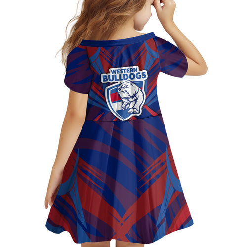 Western Bulldogs Australian Football Kid Short Sleeve Dress Aggressive Bulldog Mascot - Bold Team Colors