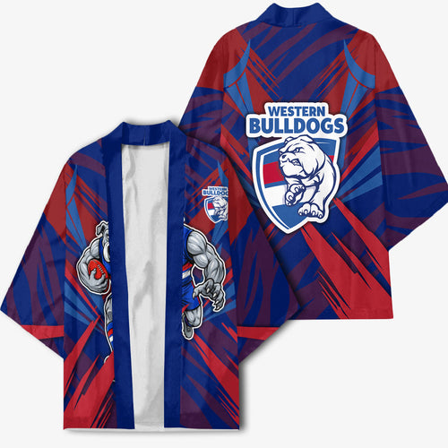 Western Bulldogs Australian Football Kimono Aggressive Bulldog Mascot - Bold Team Colors