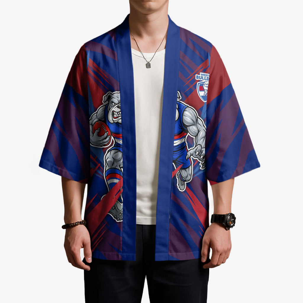 Western Bulldogs Australian Football Kimono Aggressive Bulldog Mascot - Bold Team Colors