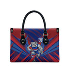 Western Bulldogs Australian Football Leather Bag Aggressive Bulldog Mascot - Bold Team Colors