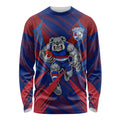Western Bulldogs Australian Football Long Sleeve Shirt Aggressive Bulldog Mascot - Bold Team Colors