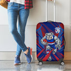 Western Bulldogs Australian Football Luggage Cover Aggressive Bulldog Mascot - Bold Team Colors