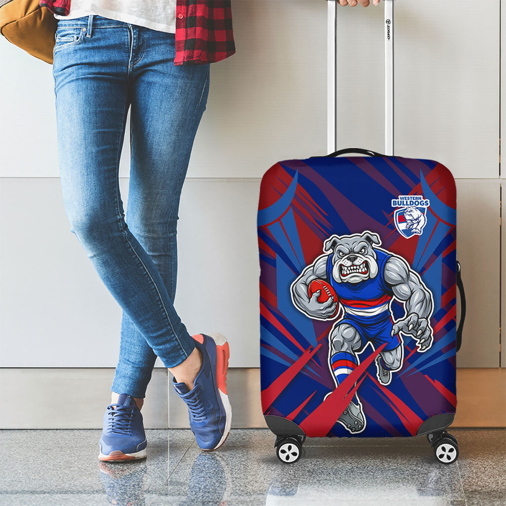 Western Bulldogs Australian Football Luggage Cover Aggressive Bulldog Mascot - Bold Team Colors