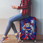 Western Bulldogs Australian Football Luggage Cover Aggressive Bulldog Mascot - Bold Team Colors