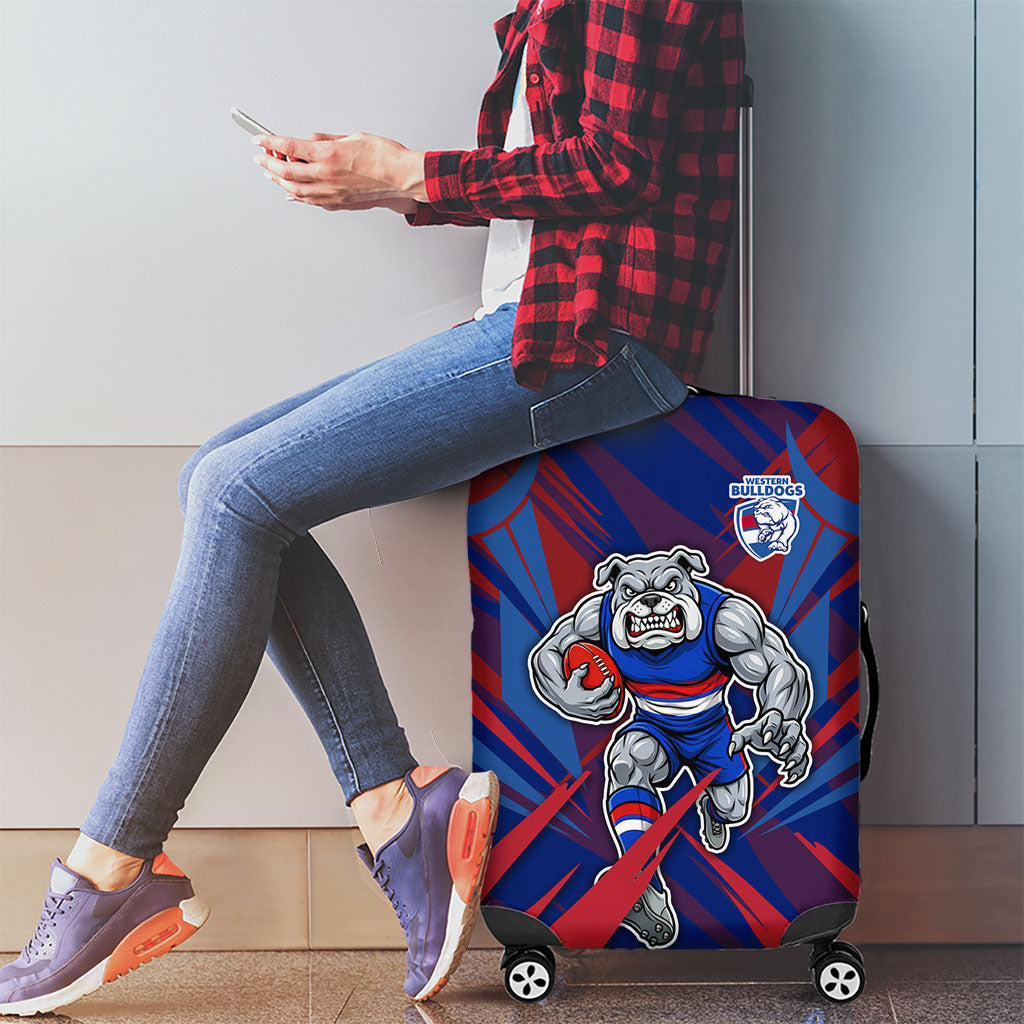 Western Bulldogs Australian Football Luggage Cover Aggressive Bulldog Mascot - Bold Team Colors