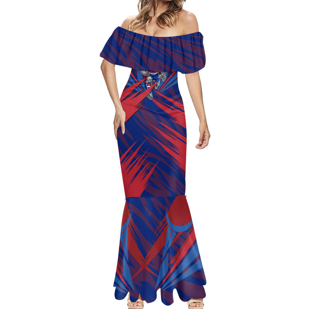 Western Bulldogs Australian Football Mermaid Dress Aggressive Bulldog Mascot - Bold Team Colors